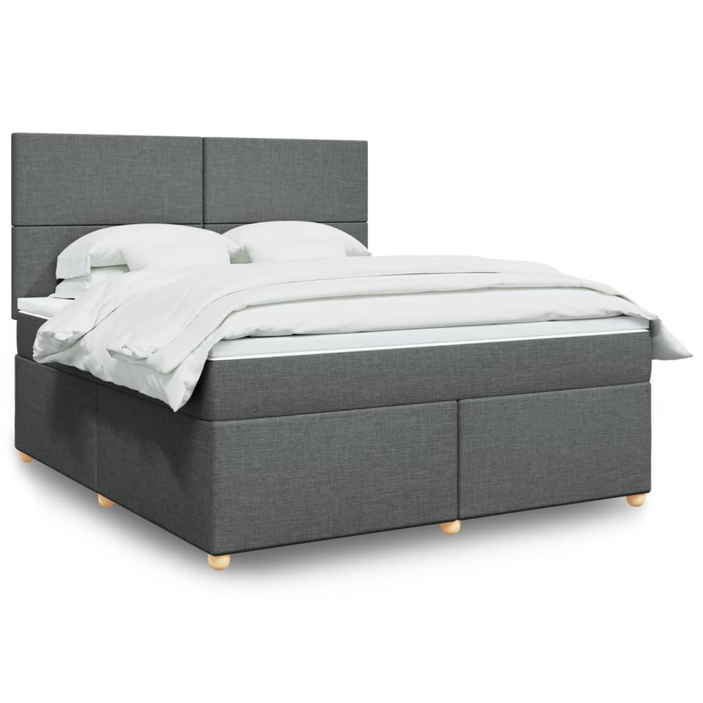 Boxspringbett Mit Matratze Stoff Dunkelgrau