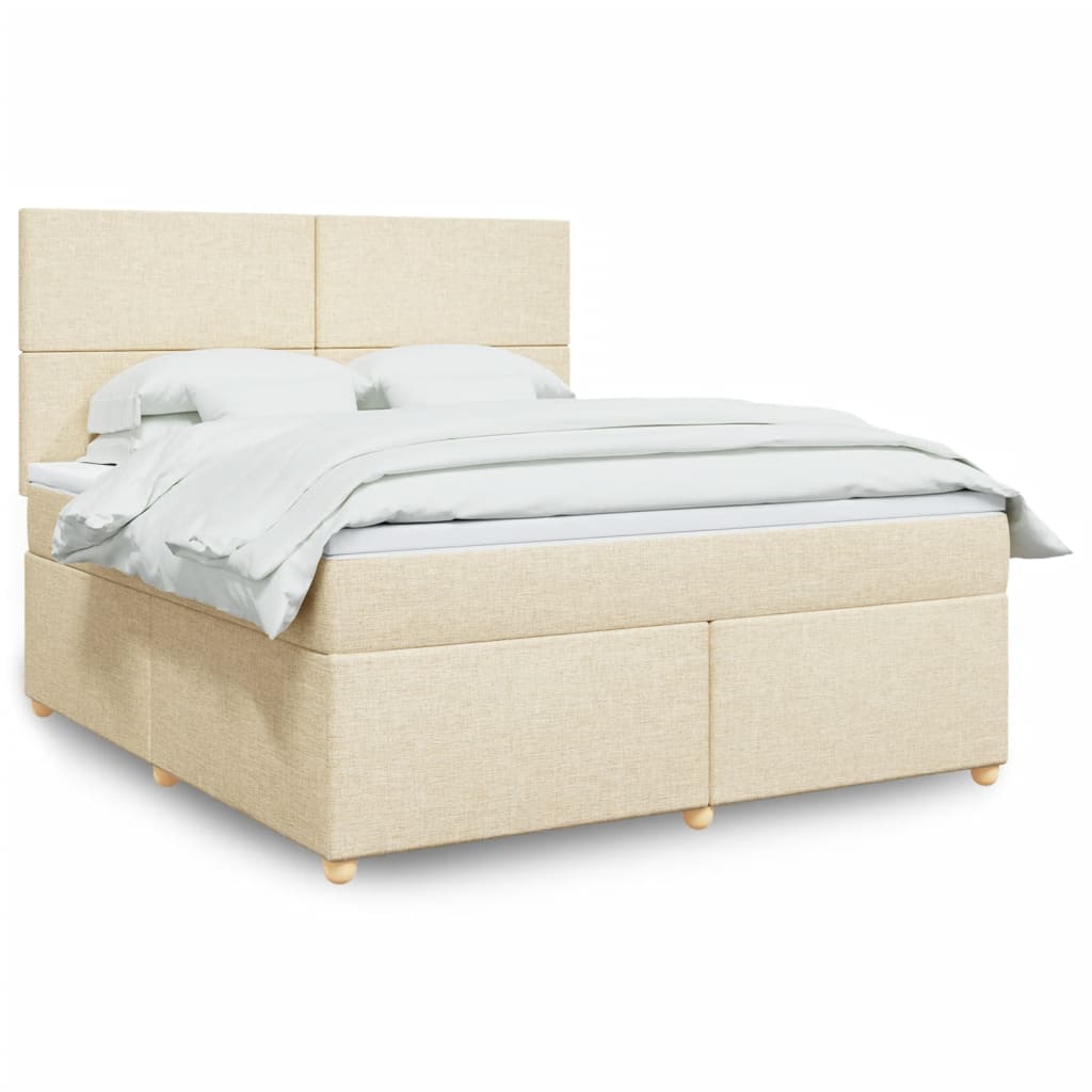 Boxspringbett Mit Matratze Stoff Creme