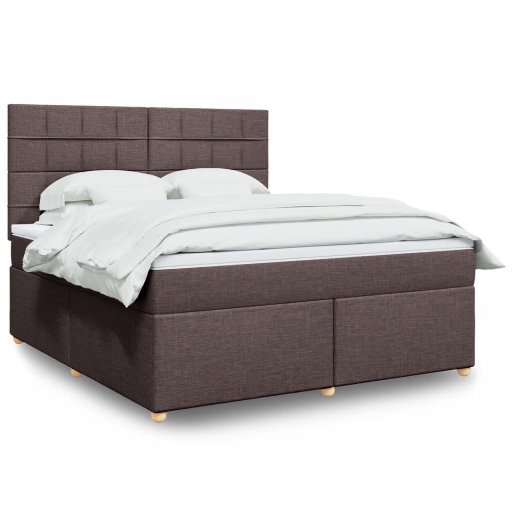 Boxspringbett Mit Matratze Stoff Dunkelbraun