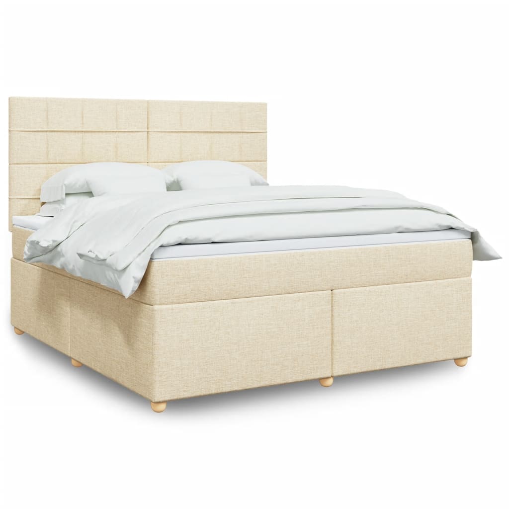 Boxspringbett Mit Matratze Stoff Creme