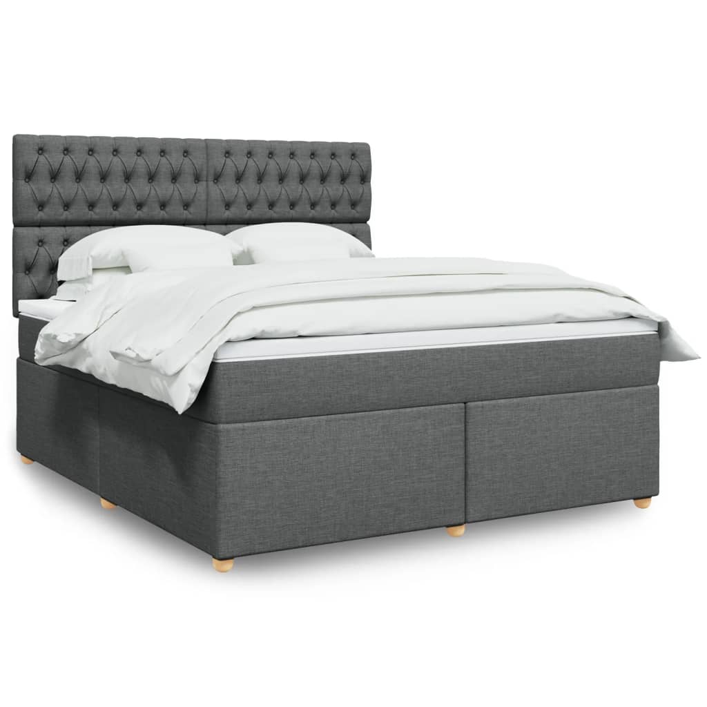 Boxspringbett Mit Matratze Stoff Dunkelgrau