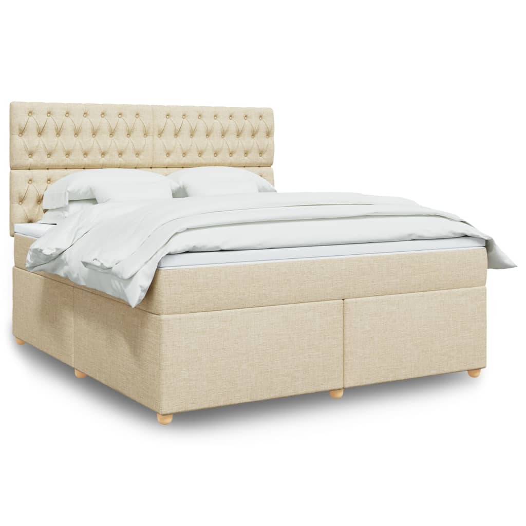 Boxspringbett Mit Matratze Stoff Creme