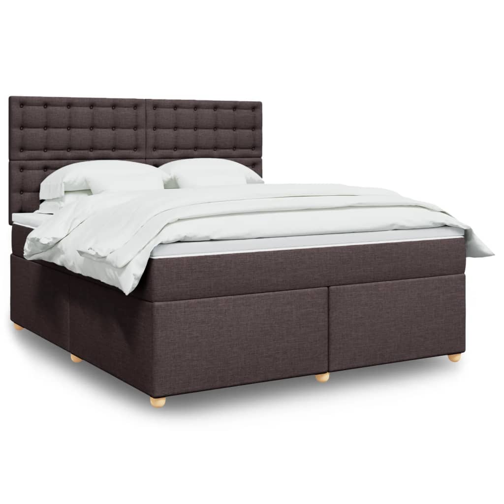 Boxspringbett Mit Matratze Stoff Dunkelbraun