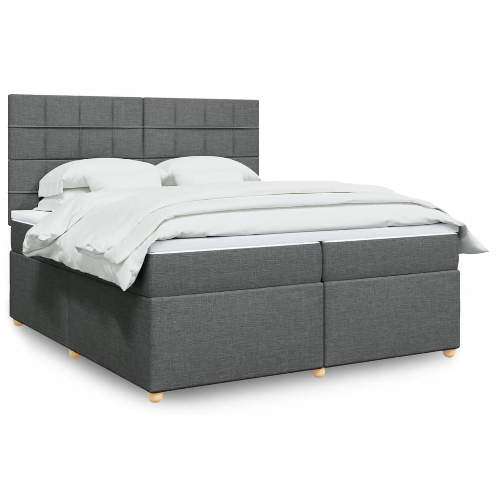 Boxspringbett Mit Matratze Stoff Dunkelgrau