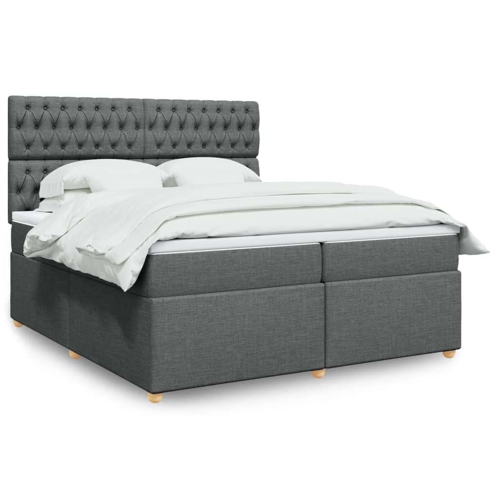 Boxspringbett Mit Matratze Stoff Dunkelgrau