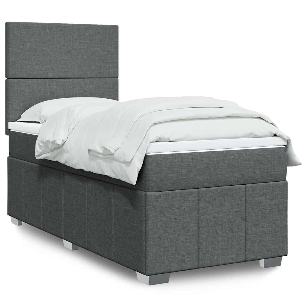 Boxspringbett Mit Matratze Stoff Dunkelgrau