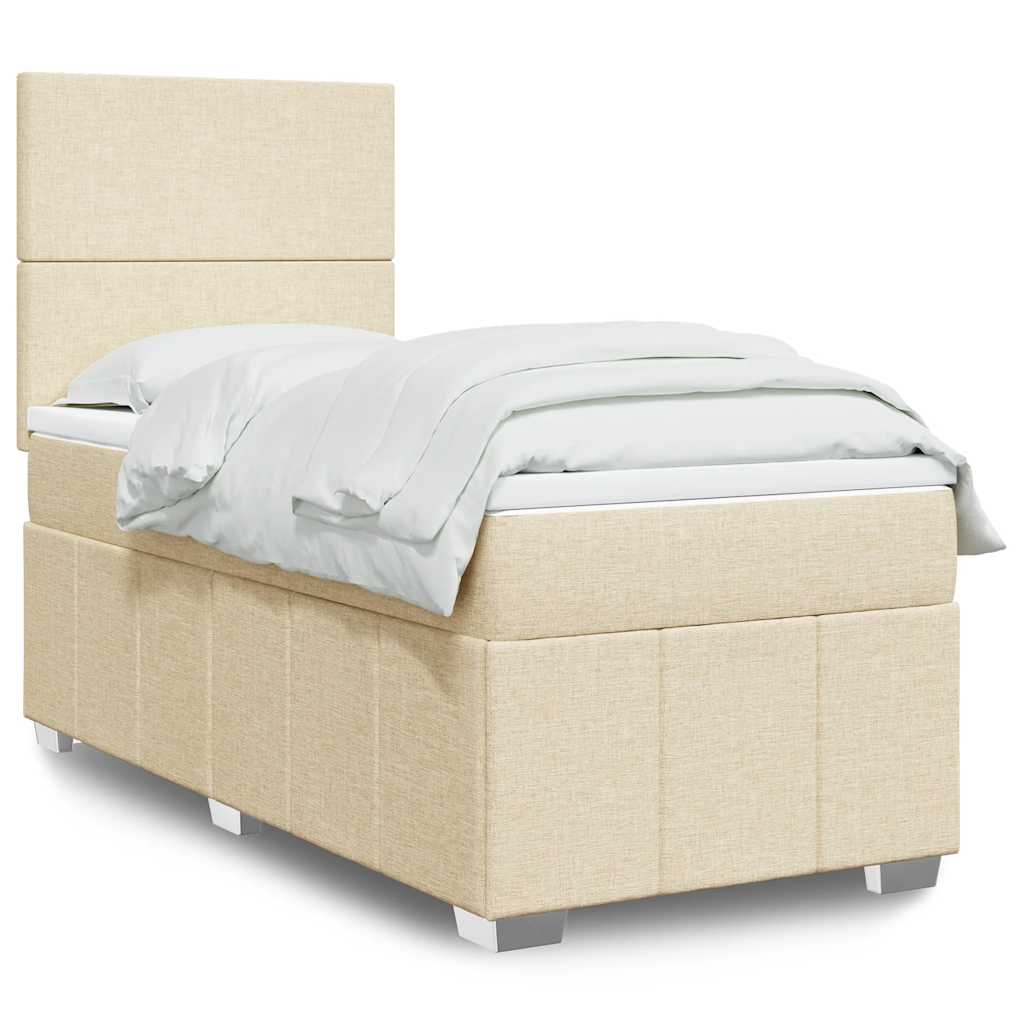 Boxspringbett Mit Matratze Stoff Creme