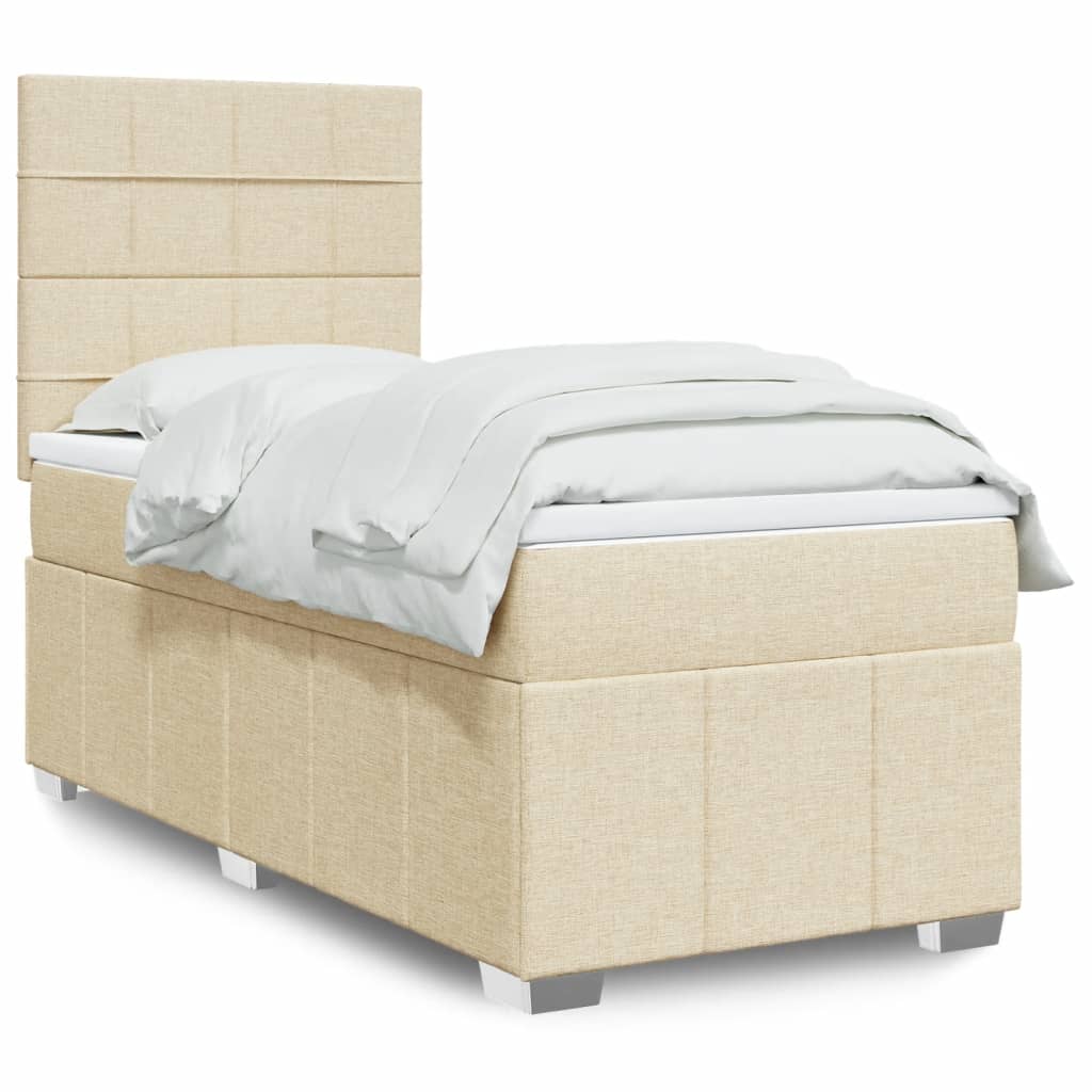 Boxspringbett Mit Matratze Stoff Creme