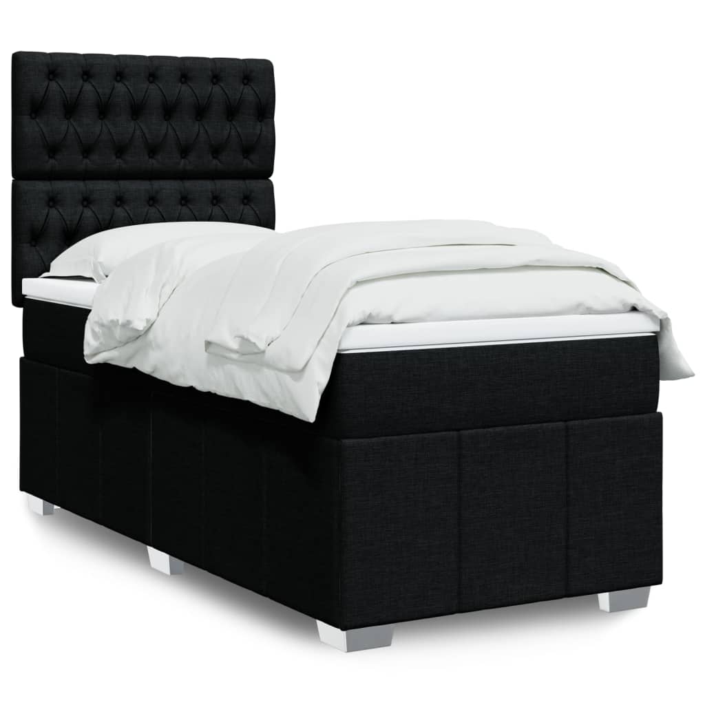 Boxspringbett Mit Matratze Stoff Schwarz