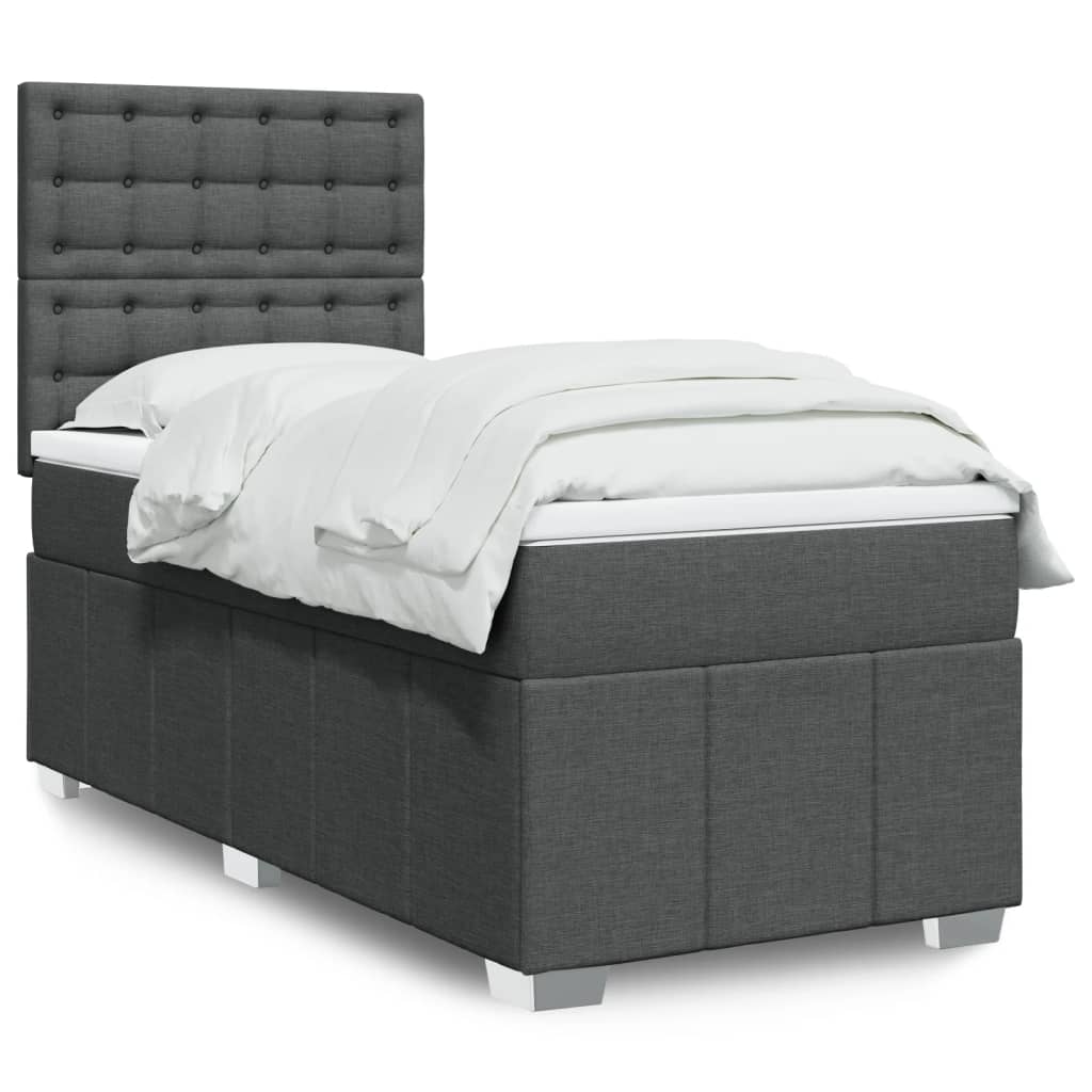 Boxspringbett Mit Matratze Stoff Dunkelgrau