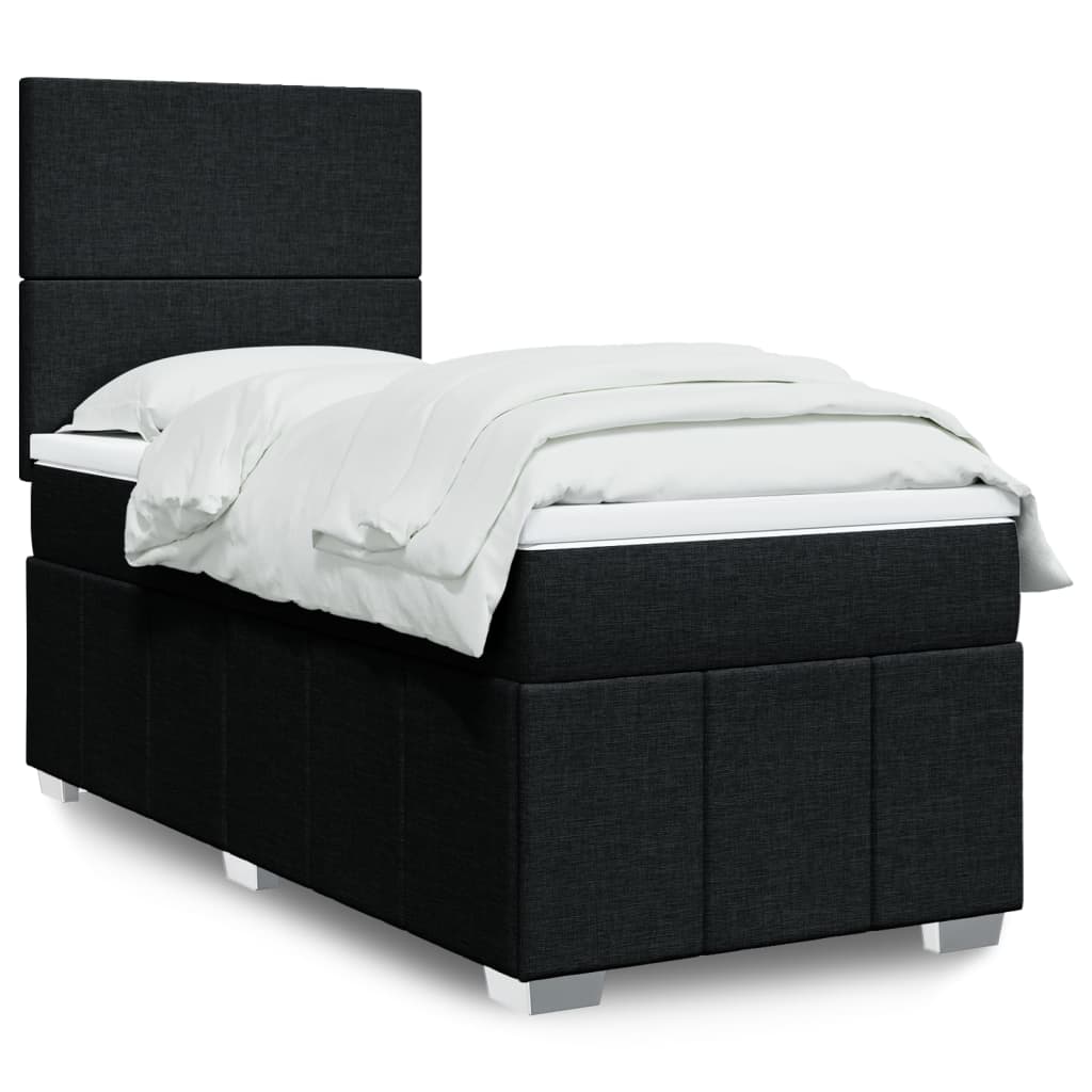 Boxspringbett Mit Matratze Stoff Schwarz