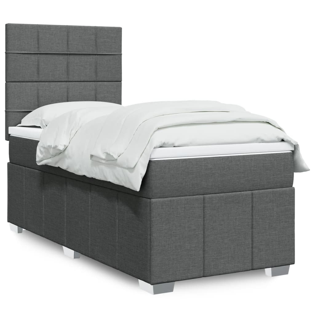 Boxspringbett Mit Matratze Stoff Dunkelgrau
