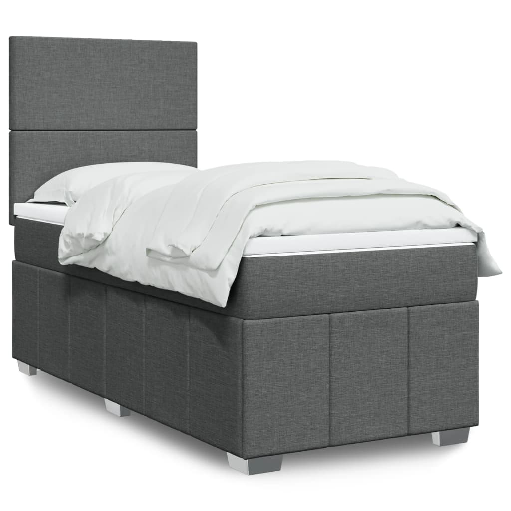 Boxspringbett Mit Matratze Stoff Dunkelgrau