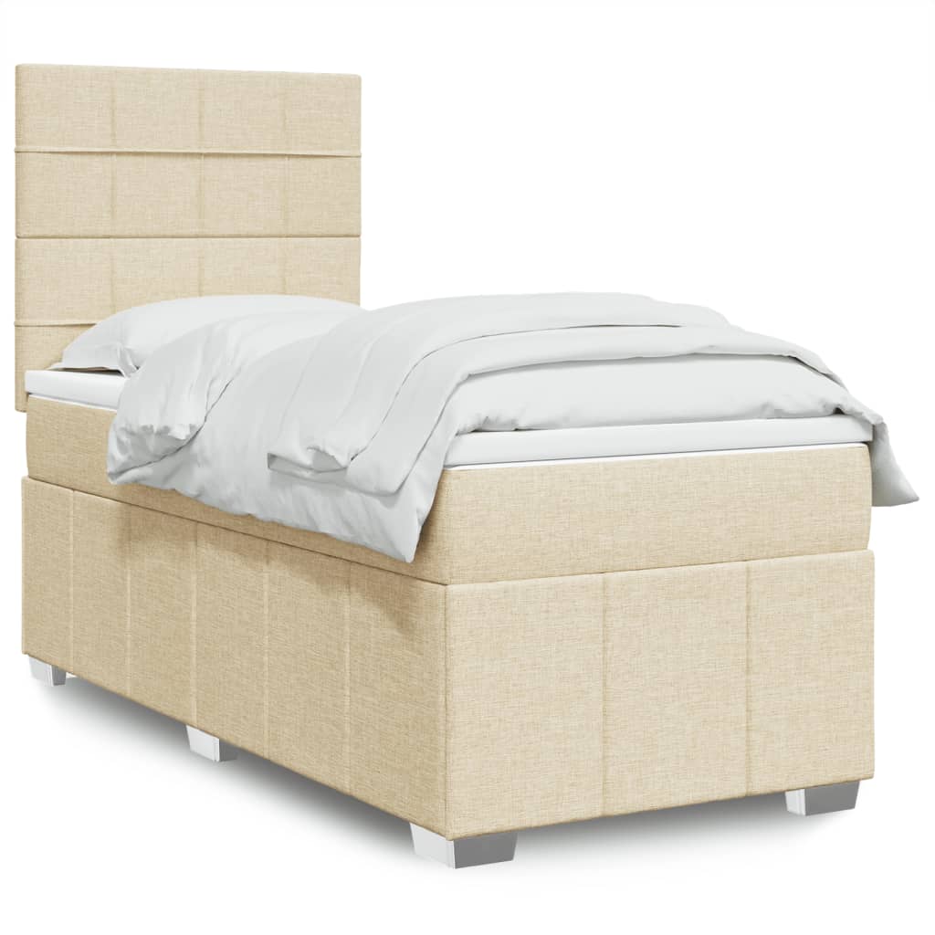Boxspringbett Mit Matratze Stoff Creme