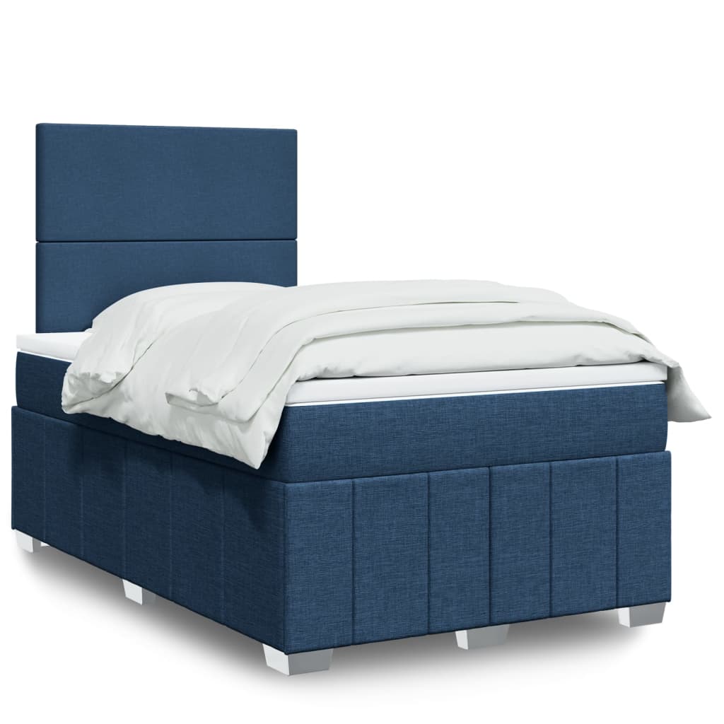 Boxspringbett Mit Matratze Stoff Blau
