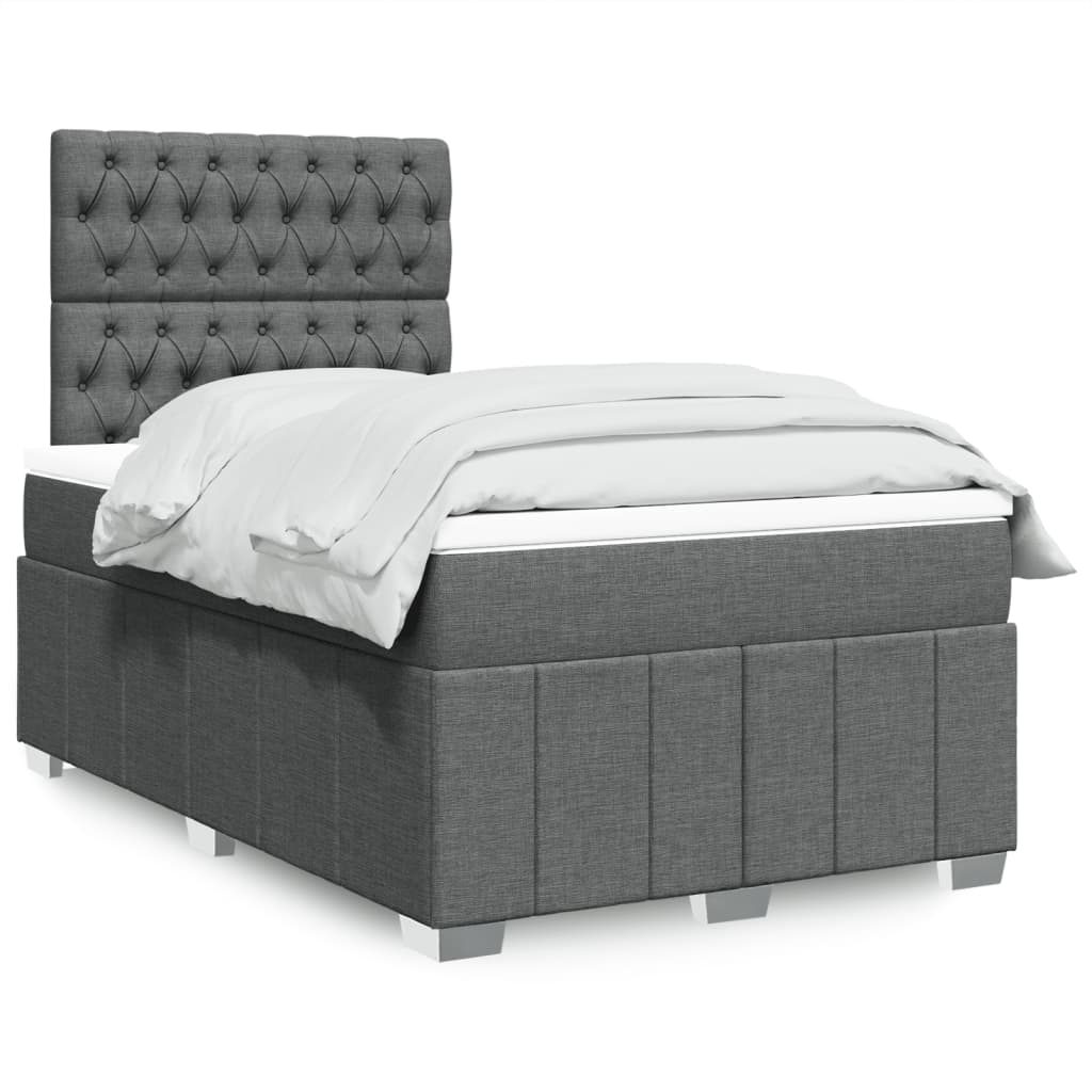 Boxspringbett Mit Matratze Stoff Dunkelgrau