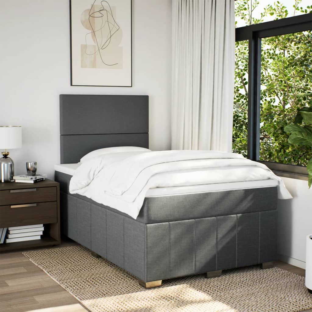Boxspringbett Mit Matratze Stoff Dunkelgrau