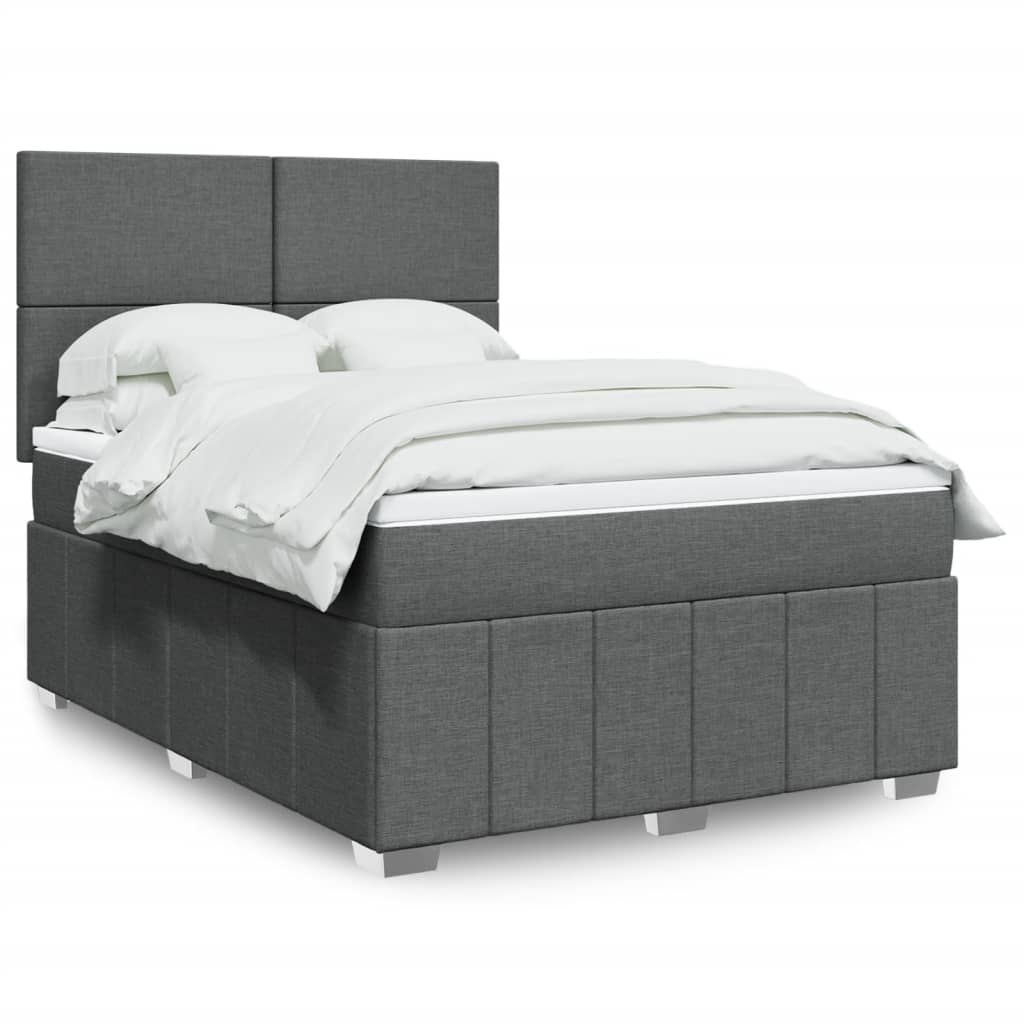 Boxspringbett Mit Matratze Stoff Dunkelgrau