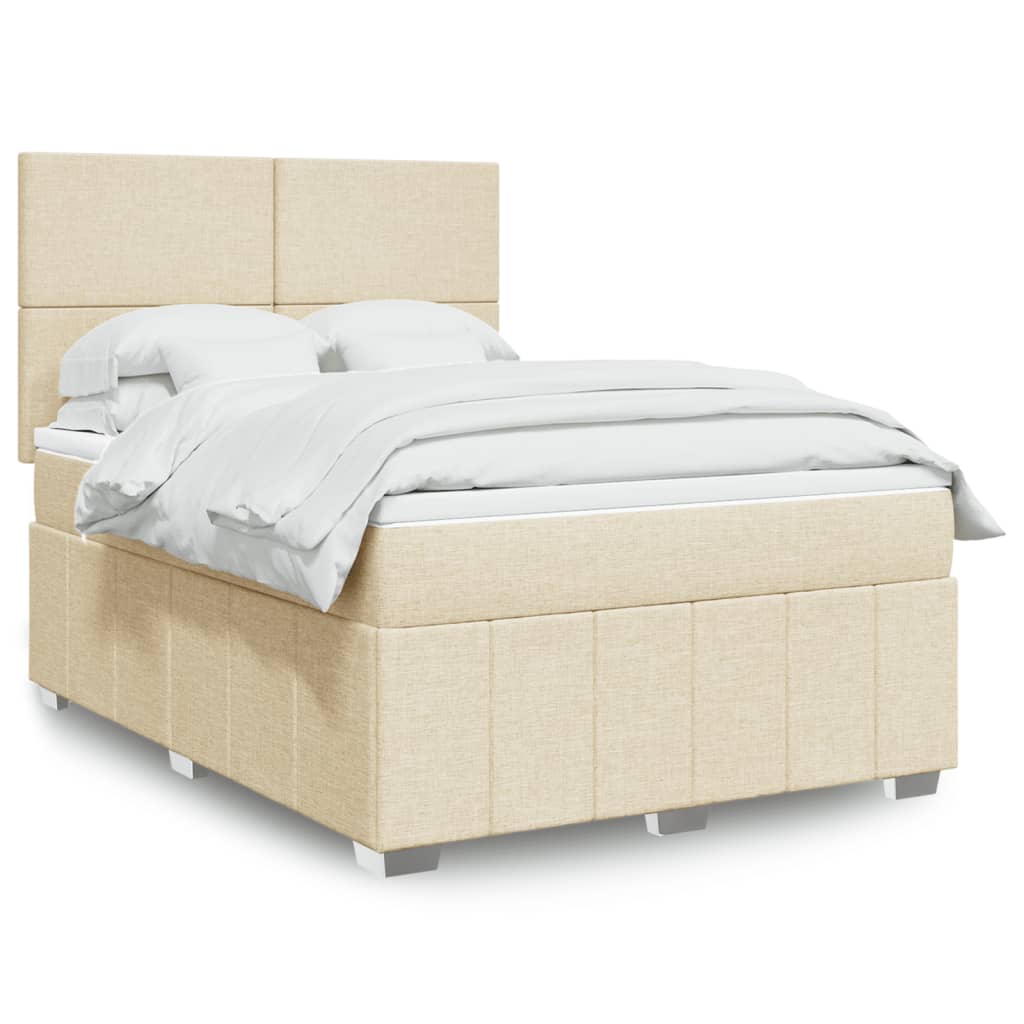Boxspringbett Mit Matratze Stoff Creme