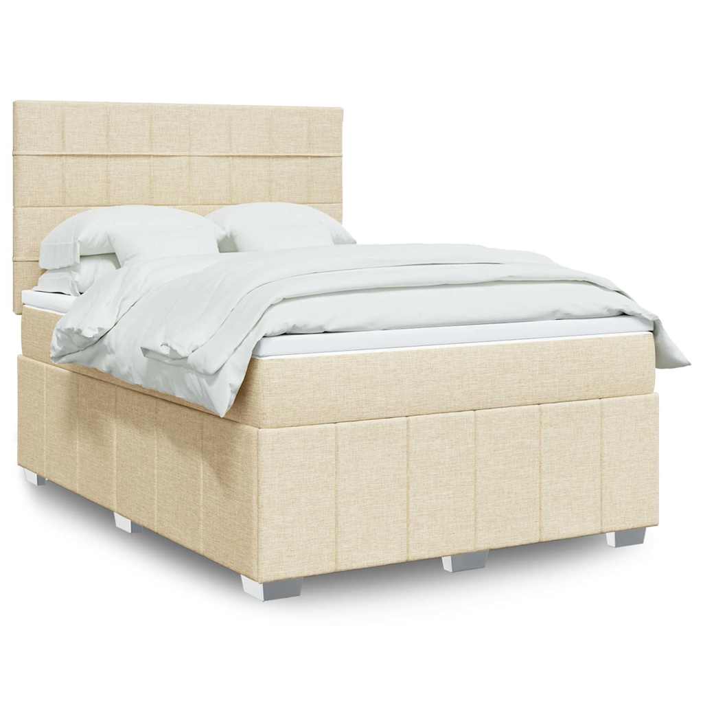 Boxspringbett Mit Matratze Stoff Creme