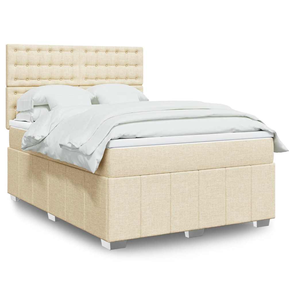 Boxspringbett Mit Matratze Stoff Creme