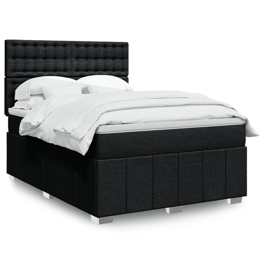 Boxspringbett Mit Matratze Stoff Schwarz
