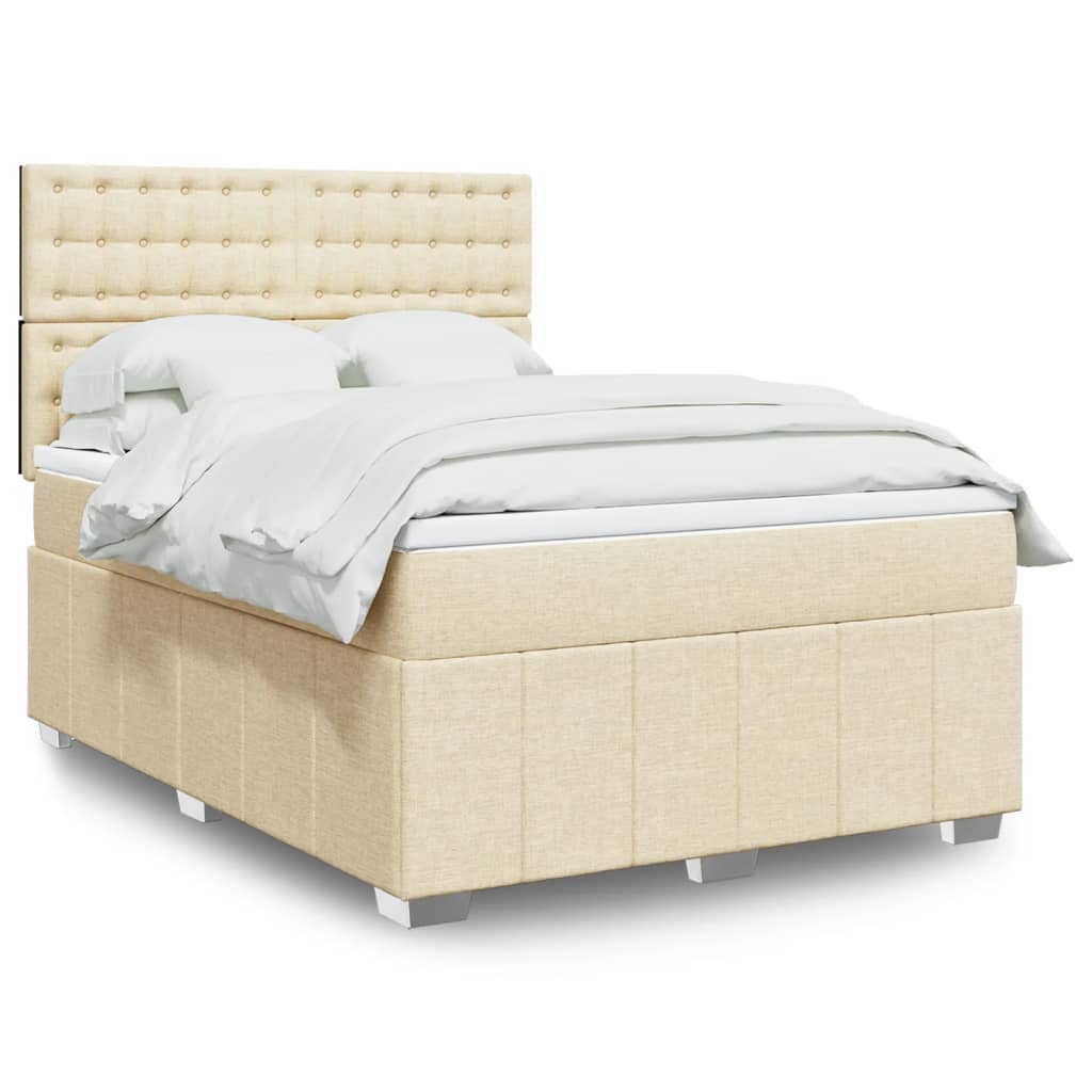 Boxspringbett Mit Matratze Stoff Creme