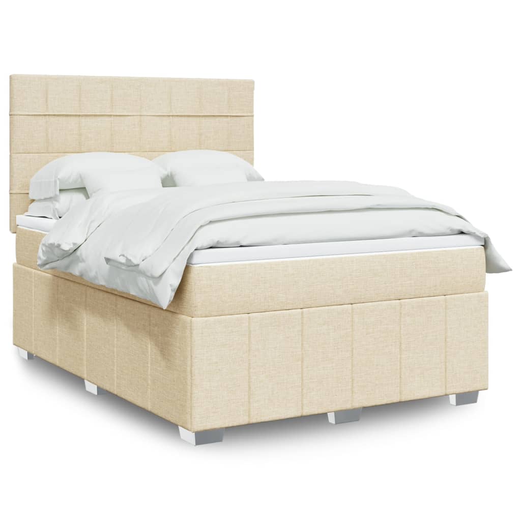 Boxspringbett Mit Matratze Stoff Creme