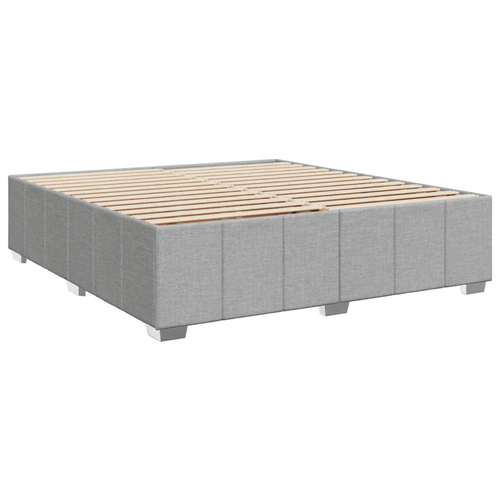 Boxspringbett Mit Matratze Stoff Hellgrau