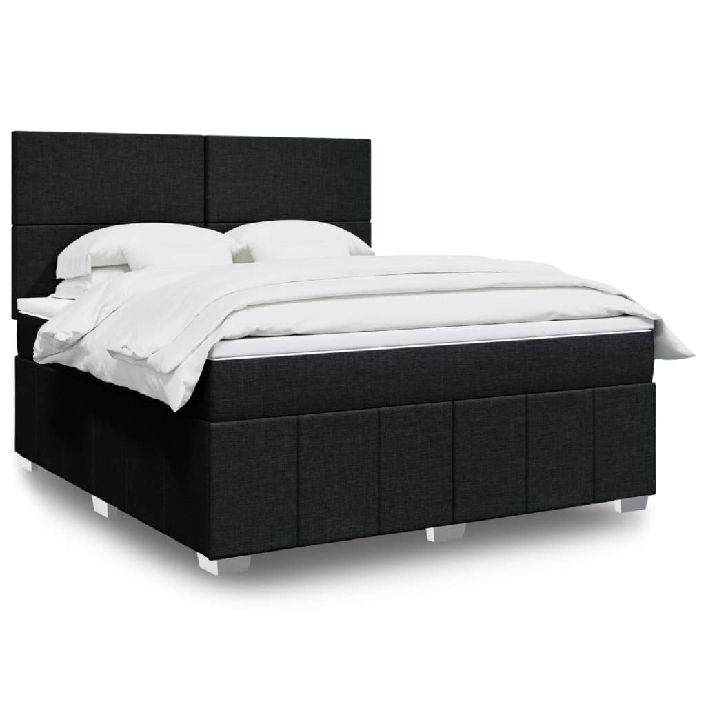 Boxspringbett Mit Matratze Stoff Schwarz