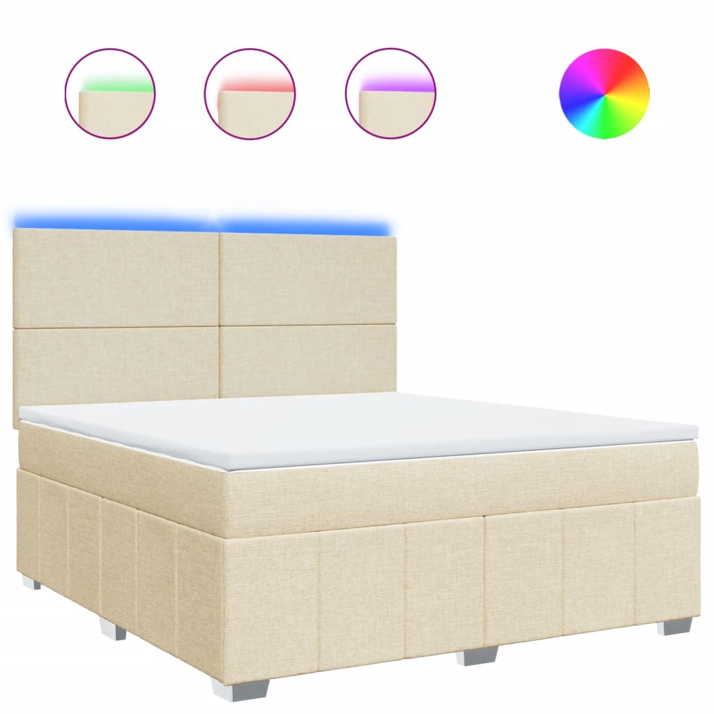 Boxspringbett Mit Matratze Stoff Creme