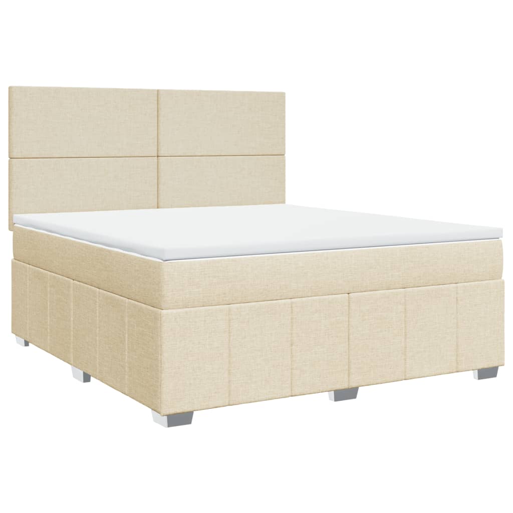 Boxspringbett Mit Matratze Stoff Creme