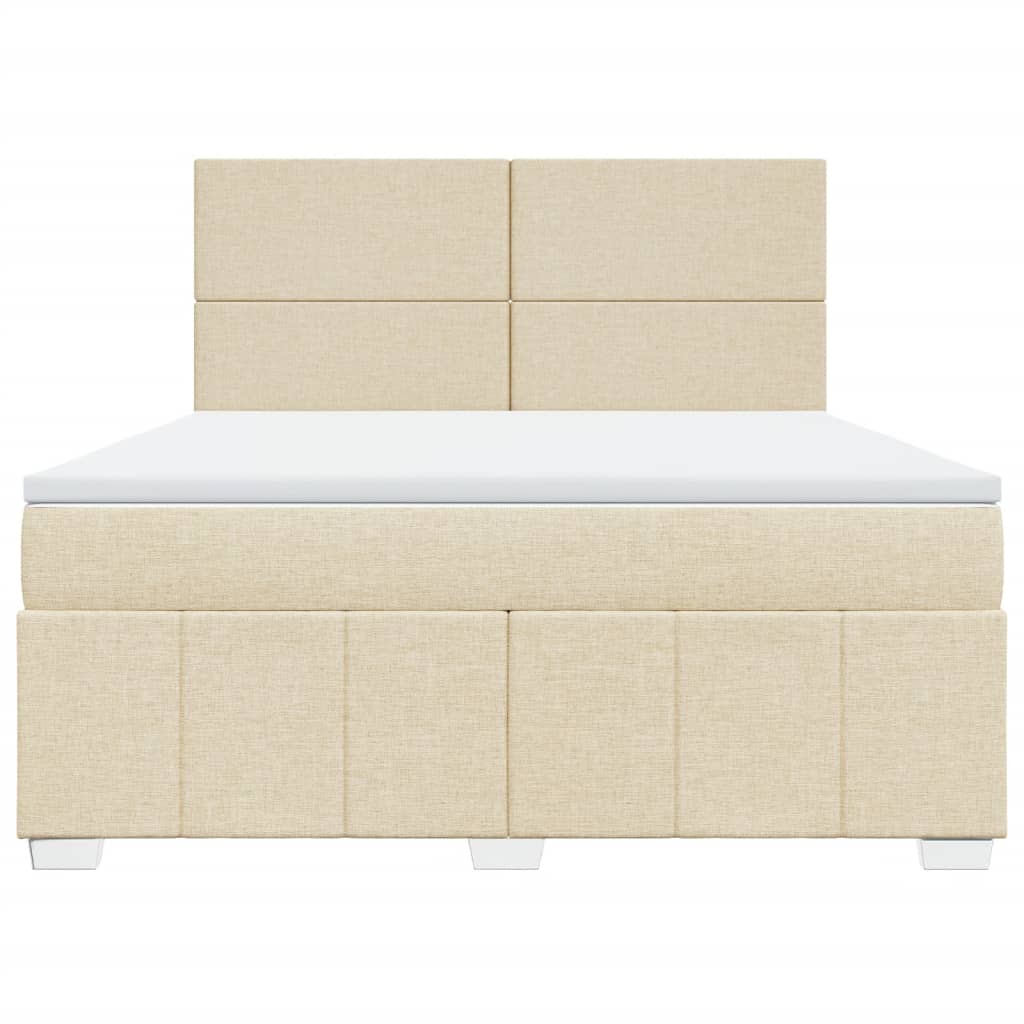 Boxspringbett Mit Matratze Stoff Creme