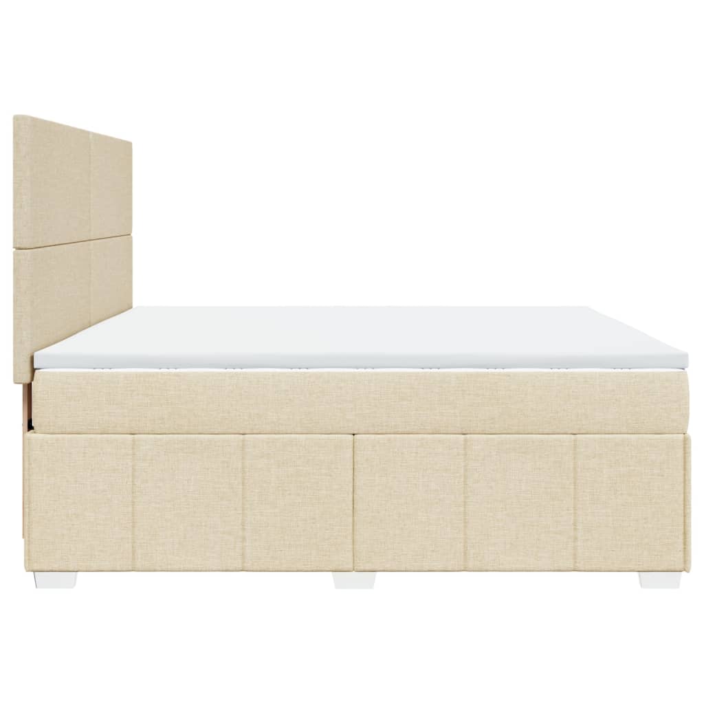 Boxspringbett Mit Matratze Stoff Creme