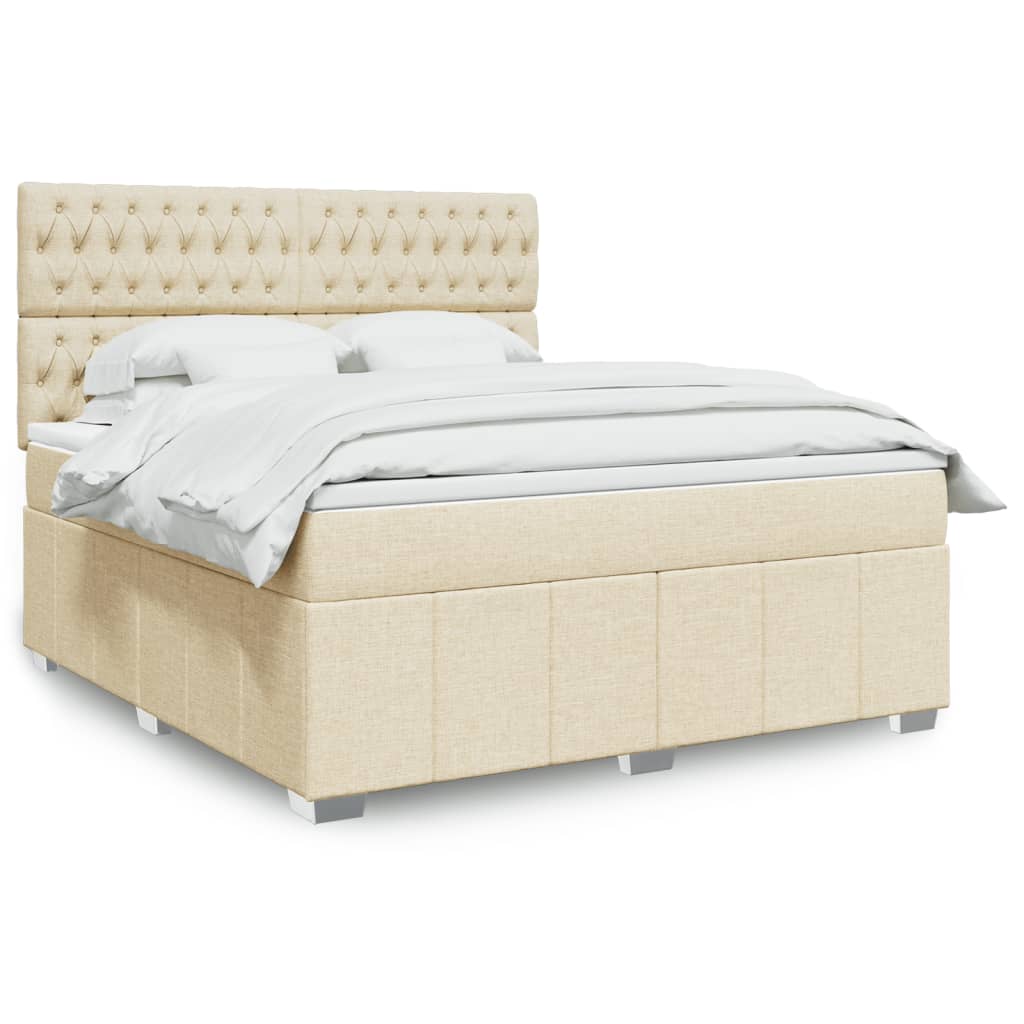 Boxspringbett Mit Matratze Stoff Creme