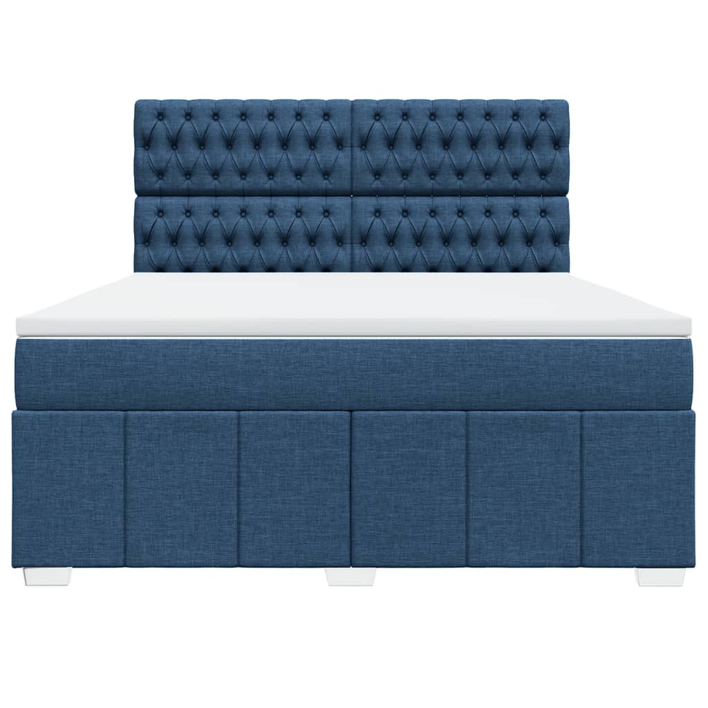 Boxspringbett Mit Matratze Stoff Blau