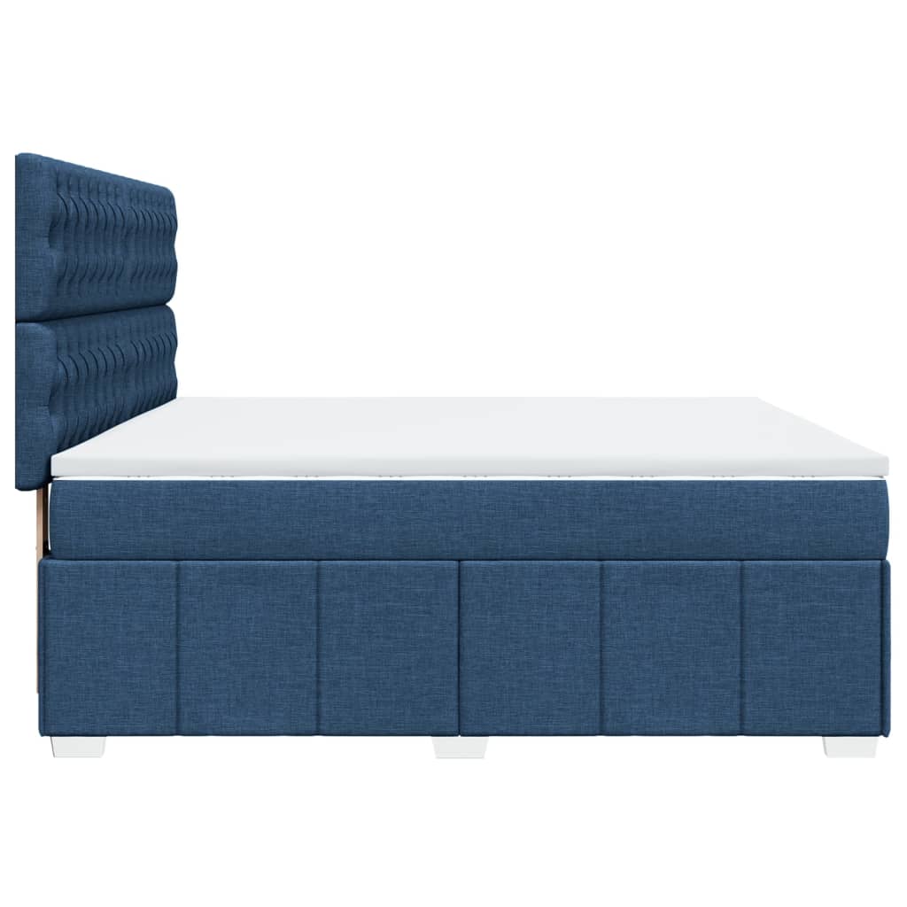 Boxspringbett Mit Matratze Stoff Blau