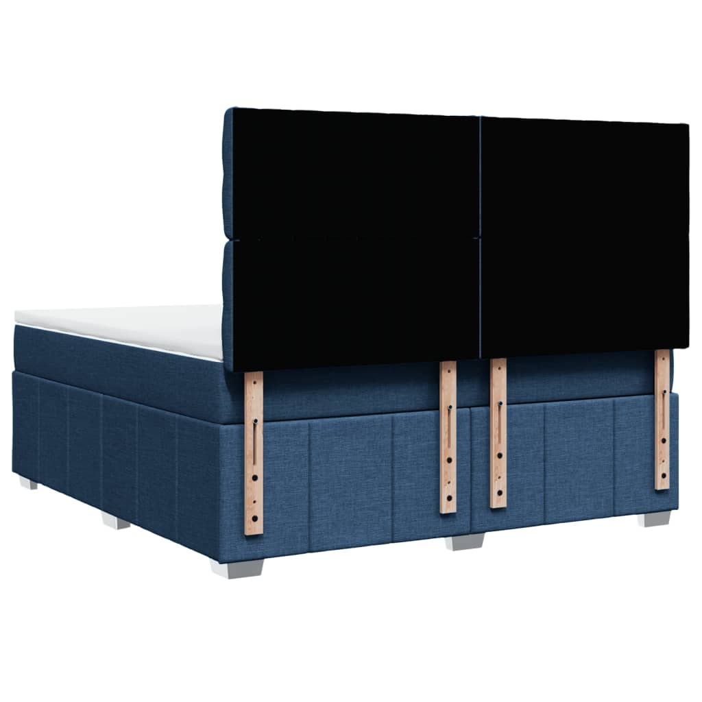 Boxspringbett Mit Matratze Stoff Blau