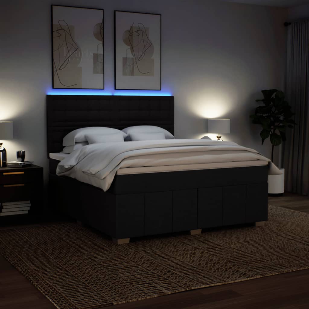 Boxspringbett Mit Matratze Stoff Schwarz
