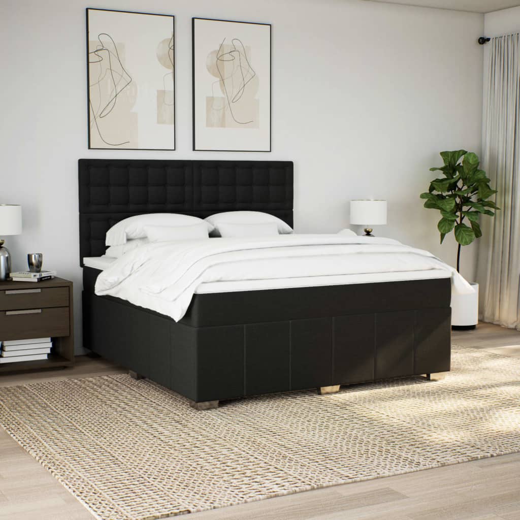 Boxspringbett Mit Matratze Stoff Schwarz