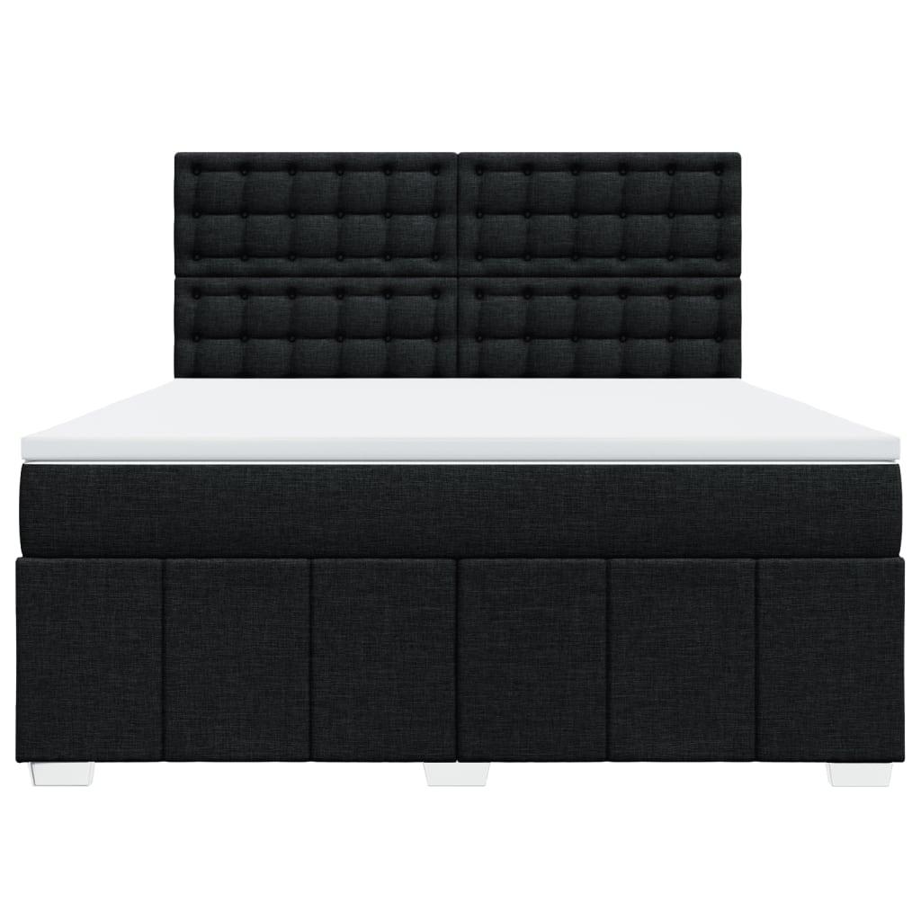 Boxspringbett Mit Matratze Stoff Schwarz