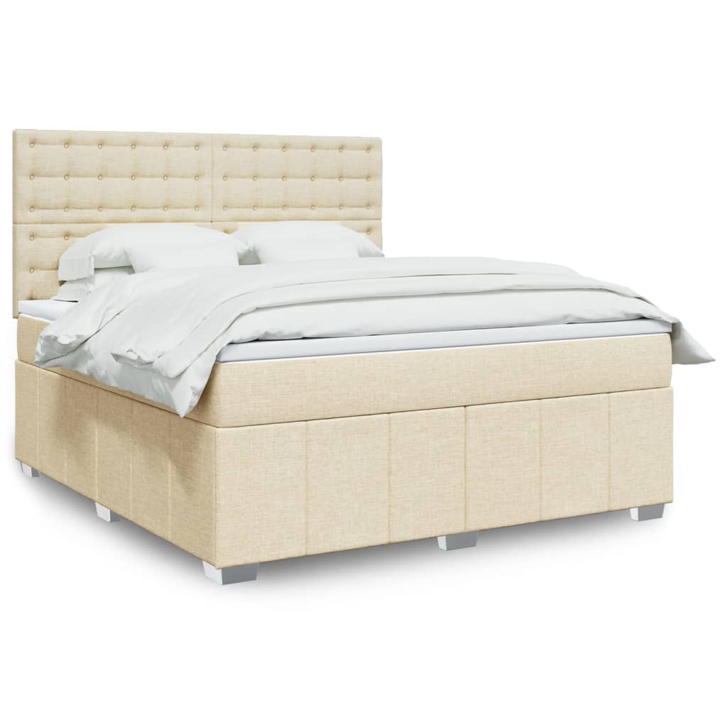 Boxspringbett Mit Matratze Stoff Creme