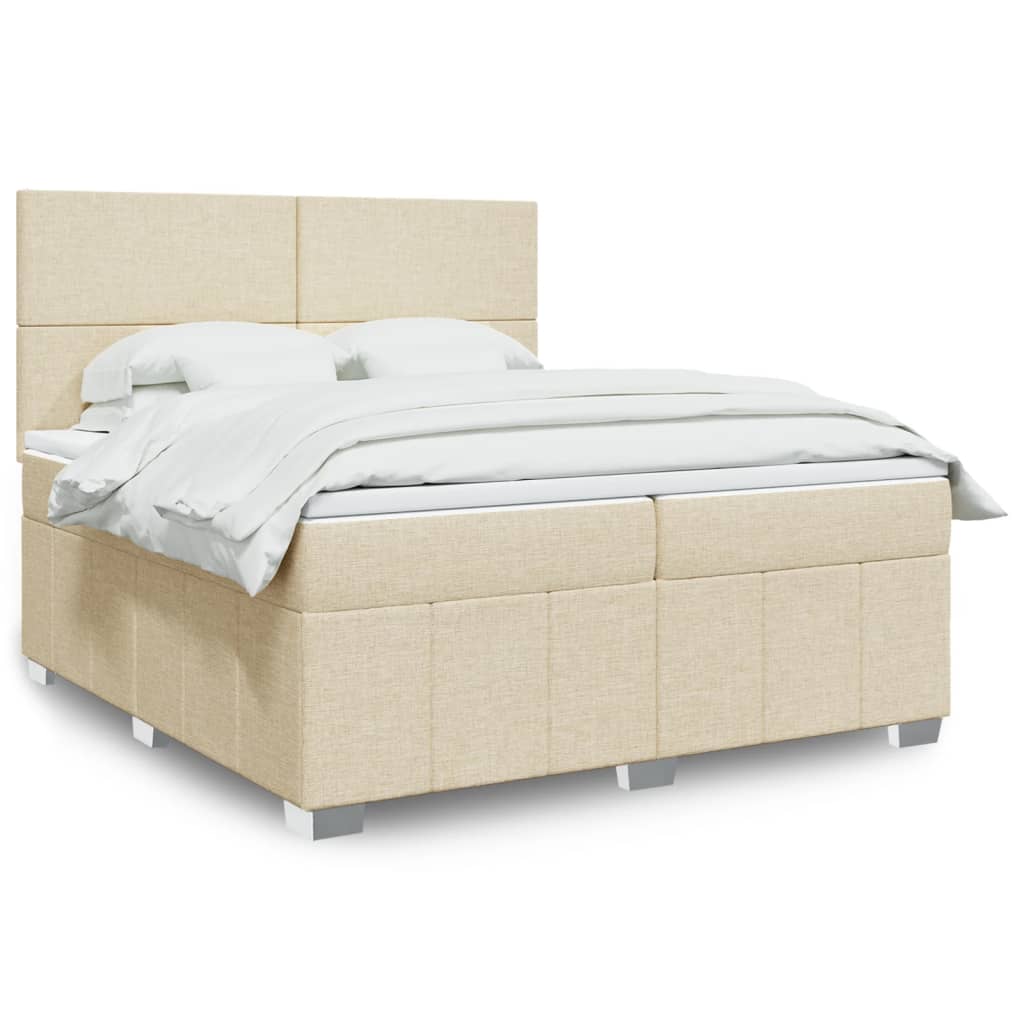 Boxspringbett Mit Matratze Stoff Creme