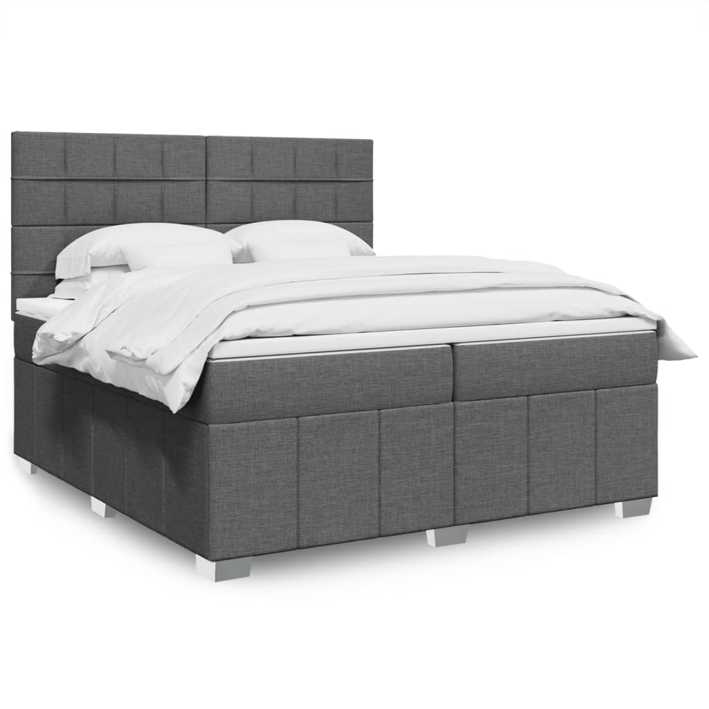 Boxspringbett Mit Matratze Stoff Dunkelgrau