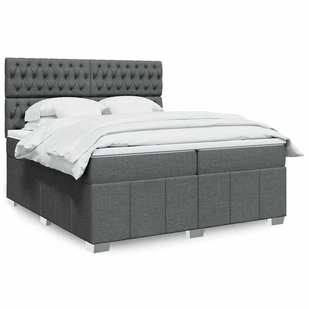Boxspringbett Mit Matratze Stoff Dunkelgrau