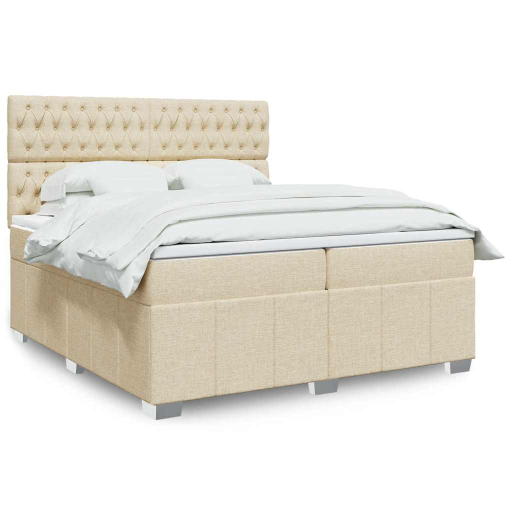 Boxspringbett Mit Matratze Stoff Creme