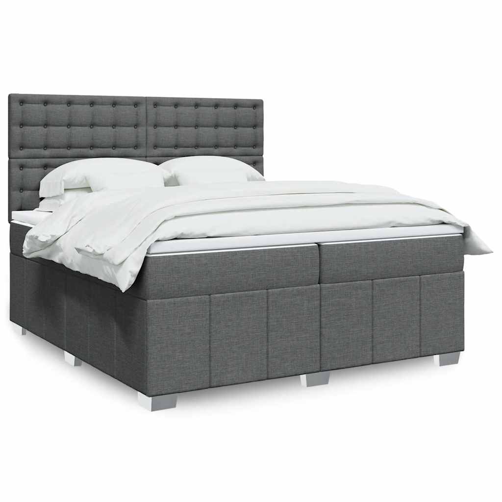 Boxspringbett Mit Matratze Stoff Dunkelgrau