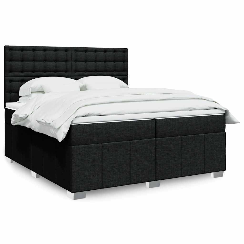 Boxspringbett Mit Matratze Stoff Schwarz
