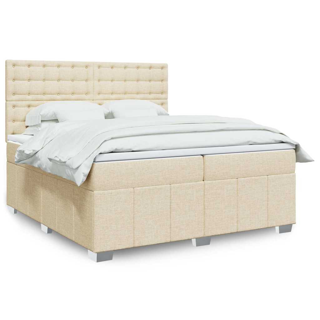 Boxspringbett Mit Matratze Stoff Creme