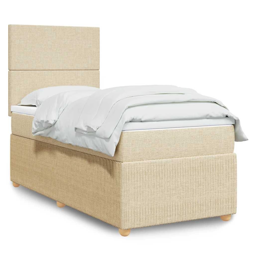 Boxspringbett Mit Matratze Stoff Creme